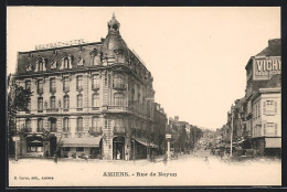 CPA Amiens, La Rue De Noyon, Belfort-Hotel  - Amiens