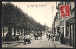 CPA Saint-Leu-Taverny, Grande Rue, Place Des Ecoles  - Taverny