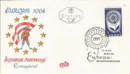 AUTRICHE OSTERREICH EUROPA CEPT 1964 FDC ERSTTAG 1 ER JOUR WIEN VIENNE - 1964