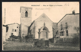 CPA Merignat, Place De L`Eglise Et La Fontaine  - Unclassified