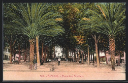 CPA Ajaccio, Personnes Sur La Place Des Palmiers  - Ajaccio