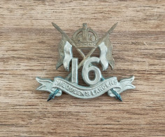 Insigne De Casquette Du 16 Lancier De La Reine (cavalerie) - 1914-18