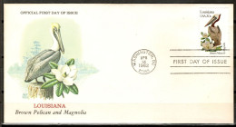 USA 1982 Estados Unidos / Official First Day Of Issue Birds Flowers Louisiana FDC Aves Flores Blumen Vögel / Lc25  75-26 - Other & Unclassified
