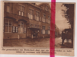 Ridderkerk - Het Gemeentehuis - Orig. Knipsel Coupure Tijdschrift Magazine - 1926 - Ohne Zuordnung