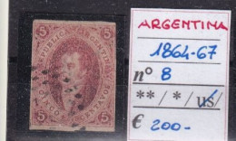 ARGENTINA 1864-67 N°8 USED - Usados