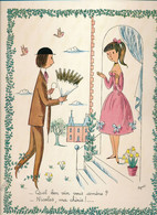 Ancienne Publicité Papier Glacé  -Advertissing-presse -1960 - Illustration Peynet - Vin Nicolas - Le Catalogue Des Vins - Reclame