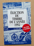 France - Grand Concours Organisé Par La Poste - Élection Du Timbre De L'année 1992 - Avec Réponse T - Documents Of Postal Services