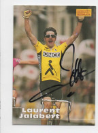 CYCLISME  TOUR DE FRANCE  CARTES 6 X 9 DE LAURENT JALABERT AVEC SIGNATURE MERLIN 1996 - Radsport