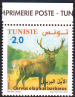 2018 - Tunisie - Faune Terrestre Et Maritime En Tunisie, ---  Cervus Elaphus ---- 1V  -MNH***** - Tunesië (1956-...)