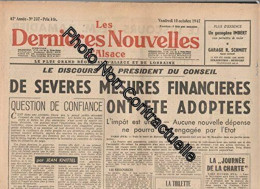 Journal LES DERNIERES NOUVELLES D'ALSACE [No 237] Du 10/10/1947 - Autres & Non Classés