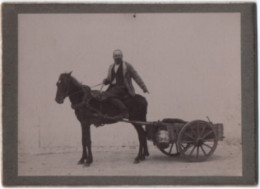Photo Cartonnée  Bel Attelage   Cheval Et Cariole 9 Cm  X 6 Cm - Alte (vor 1900)