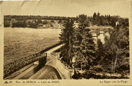 CPA (Côte D'Or). Env. De SEMUR, Lac De PONT. La Digue Vers La Plage (n°83) - Semur