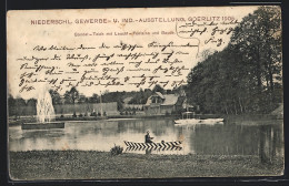 AK Goerlitz, Niederschlesische Gewerbe- U. Industrie-Ausstellung 1905, Gondel-Teich Mit Leucht-Fontaine Und Baude  - Exhibitions