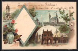 Lithographie Berlin, Gewerbe-Ausstellung 1896, Verschiedene Gebäude  - Exhibitions