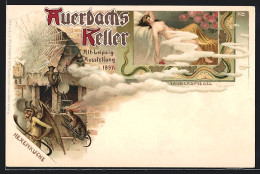 Lithographie Alt-Leipzig, Ausstellung 1897, Auerbachs Keller-Zauberspiegel Und Hexenküche  - Exhibitions