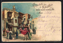 Lithographie Berlin, Gewerbe-Ausstellung 1896, Kairo, Suk En Nahhasin  - Exhibitions