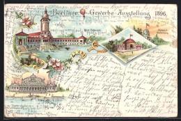 Lithographie Berlin, Gewerbe-Ausstellung 1896, Hauptrestaurant, Theater Alt-Berlin, Kolonialabteilung  - Exhibitions