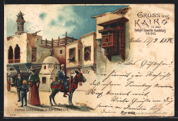 Lithographie Berlin, Gewerbe-Ausstellung 1896, Kleines Schêch Grab In Der Gameliye (Kairo)  - Expositions