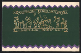 AK München, Ausstellung Schwabacher Feingoldschläger 1927  - Expositions