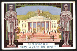 Künstler-AK Leipzig, Internat. Baufach-Ausstellung 1913, Eingang Reitzenhainer Strasse  - Exhibitions