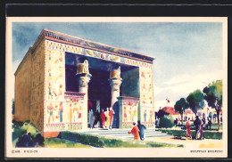 Künstler-AK Chicago, A Century Of Progress, Egyptian Building, Ausstellung  - Expositions