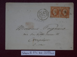 FRANCE LETTRE   RR  1866 ETOILE DE PARIS N°8  A  COMPIEGNE   + PAIRE DE  40C + AFF. INTERESSANT+DP7 - 1849-1876: Klassik