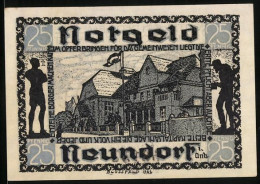 Notgeld Neundorf 1921, 25 Pfennig, Ortspartie Mit Fahne  - [11] Lokale Uitgaven