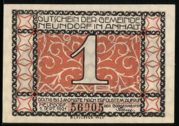 Notgeld Neundorf 1921, 1 Mark, Kinder Und Alter Mann Unter Baum  - Lokale Ausgaben