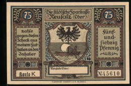 Notgeld Neusalz /Oder, 75 Pfennig, Erhebung Von Neusalz Zur Stadt Durch Friedrich Den Grossen  - Lokale Ausgaben