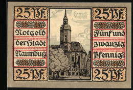 Notgeld Naumburg 1920, 25 Pfennig, Wappen Und Wenzels-Kirche  - Lokale Ausgaben