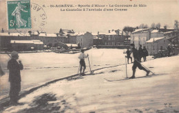 SAINT-AGREVE (Ardèche) - Le Concours De Skis - Le Contrôle à L'arrivée D'une Course De Fond - Voyagé 1910 (2 Scans) - Saint Agrève