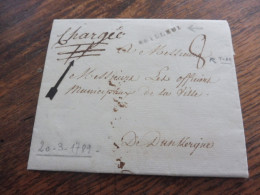MARQUE BAILLEUL  TAXEE 8   CHARGEE CONTRESEING  DU 20/3/1789 POUR DUNKERQUE  RARISSIME - 1801-1848: Vorläufer XIX