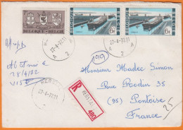 Belgique    Lettre Recommandée De HERSTAL  Avec3  Timbres 1972   Pour 95 PONTOISE - Covers & Documents
