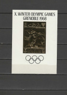 Ras Al Khaima 1968 Olympic Games Grenoble Gold S/s MNH - Invierno 1968: Grenoble