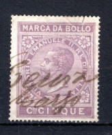 ITALIE Revenue Stamps Fiscal - Marca Da Bollo Cmi CINQUE Victor Emanuel II - Fiscali