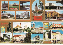 Slovakia, 4 X Trnava, Hotel Karpaty, Divadlo, Pedagogická Fakulta, Mestská Veža, Radnica, ..unused - Slovakia