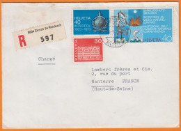 Suisse   Lettre Recommandée De ZURICH  Avec 3  Timbres 1973   Pour 92 NANTERRE - Cartas & Documentos
