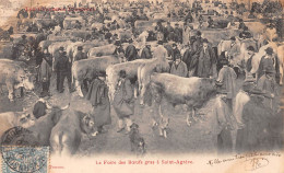 SAINT-AGREVE (Ardèche) - La Foire Des Boeufs Gras - Voyagé 1904 (2 Scans) - Saint Agrève