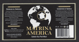 Etiquette De Bière Sunset Ale Pur Malt  -  América  -  Brasserie Matrina  à  Saint Dié Des Vosges  (88) - Bière