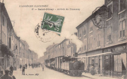 SAINT-PERAY (Ardèche) - Arrivée Du Tramway - Voyagé 1917 (2 Scans) - Saint Péray