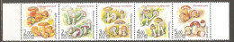 Russia: Full Set Of 5 Mint Stamps In Strip, Musrooms, 2003, Mi#1108-1112, MNH - Funghi
