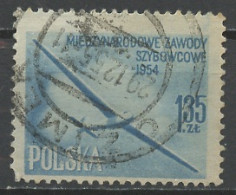 Pologne - Poland - Polen 1954 Y&T N°754 - Michel N°854 (o) - 1,35z Planeur En Vol - Gebraucht