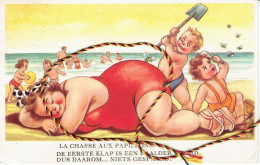 CP Humoristique "La Chasse Aux Papillons" (De Eerste Klap Is Een Daalder Waard...) De La Louvière Vers Coxyde, 1953 - Humour