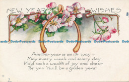 R070274 Greeting Postcard. New Year Wishes. Flowers And Poem - Monde