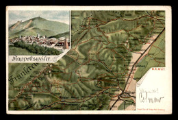 68 - RIBEAUVILLE - RAPPOLSWEILER - CARTE GEOGRAPHIQUE COLORISEE - Ribeauvillé