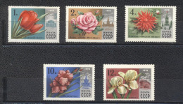 URSS 1978- Moscow Flowers & Buildings Set (5v) - Unused Stamps