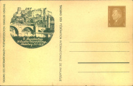 1932, Privatpostkarte 3 Pf. Ebert "Tagung Internat. PWZ- Händler". Heidelberg - Briefe U. Dokumente