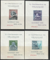 ESPAGNE - 4 BLOCS N°21/4 ** (1961) Velazquez - Blocs & Hojas