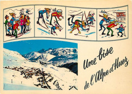 38 - Alpe D'Huez - Multivues - Dessin Humoristique - Hiver - Neige - CPM - Voir Scans Recto-Verso - Autres & Non Classés