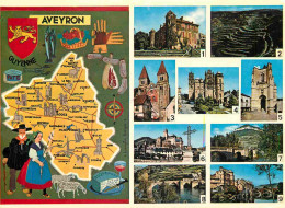 12 - Aveyron - Multivues - Carte Géographique - CPM - Voir Scans Recto-Verso - Other & Unclassified